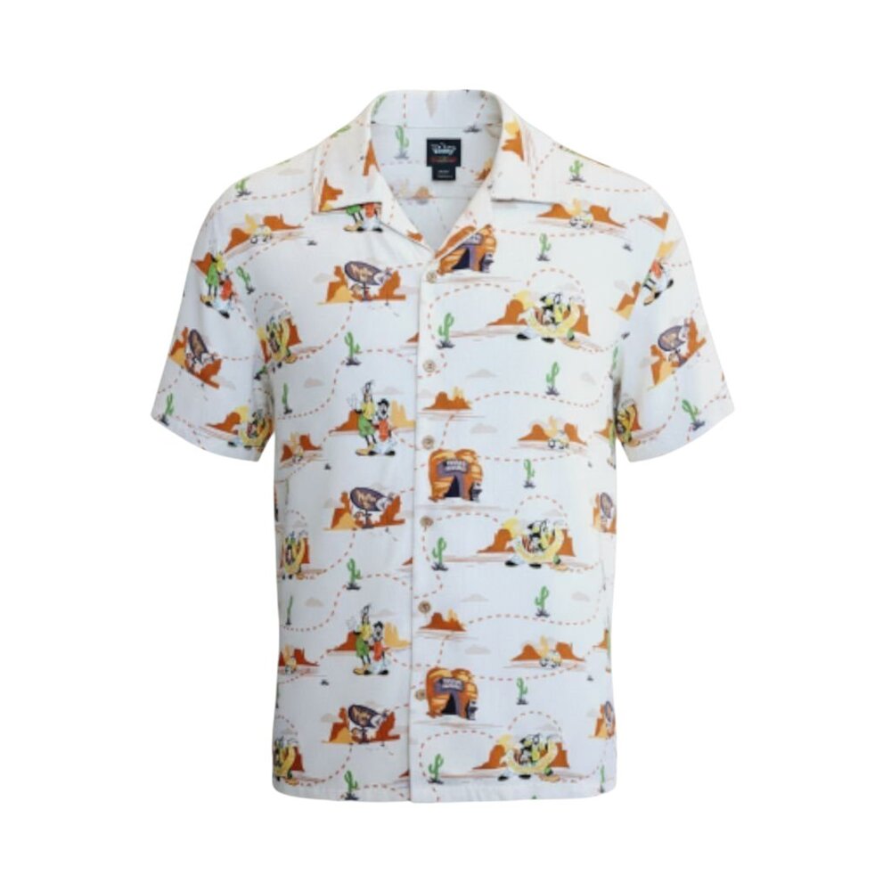 Disney Goofy Movie Road Trip Goofy & Max Allover Print Unisex Button-Up Size XS